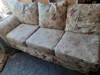 Floral Three-Cushion Sofa