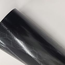 Satin Hex Black Carbon Fiber Checkered Vinyp Car Wrap 10ft X 5ft