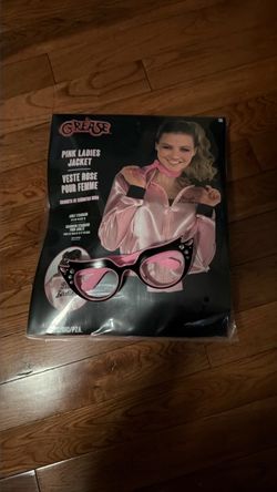 Grease Pink Ladies Jacket Costume Adult Standard with glasses