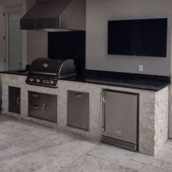 Double Trash Outdoor Kitchen