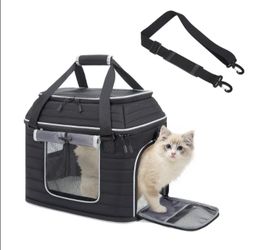 Soft-Sided Pet Carrier Bag with Shoulder Strap