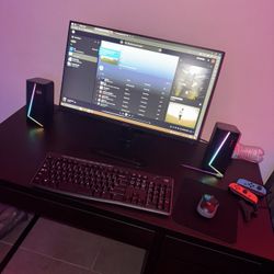 FULL Setup – Ryzen 5 PC + Monitor + HyperX Mic+ Speakers – Ready to Use