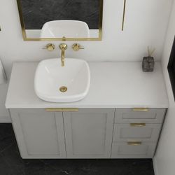 Glacier Bay
Square Vitreous China Vessel Sink in White