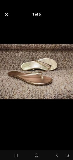 NEW Women's Size 8 Lauren Conrad Sandals Flats [Retail $40] Gold Color, Padded