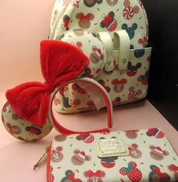 Disney Loungefly Mickey & Minnie Mouse Christmas Cookies 3-Piece Set