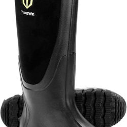 🔥 TIDEWE Rubber Boots for Men Multi-Season, Waterproof Rain Boots w/ Steel Shank, 6mm Neoprene Sturdy Rubber Outdoor Hunting (Black, Men’s Size 9)🔥