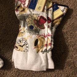 4pc Set Of Coffee Collection 2 Pc Towels And 2 Pc Oven Mitt