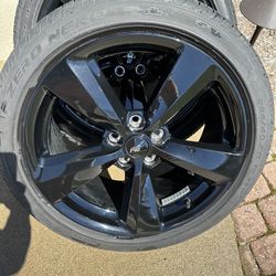 2015-2023 Mustang GT Gloss Black Rims and Tires