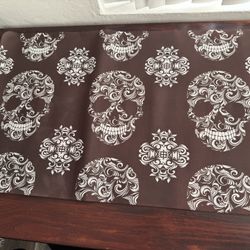 Desk Mat 31” x 19.5” Brown Skull Padded New