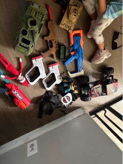 Free nerf guns and Toys Must take all not holding