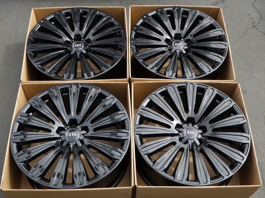 20" oem Audi A8 factory wheels 20 inch gloss black rims audi
