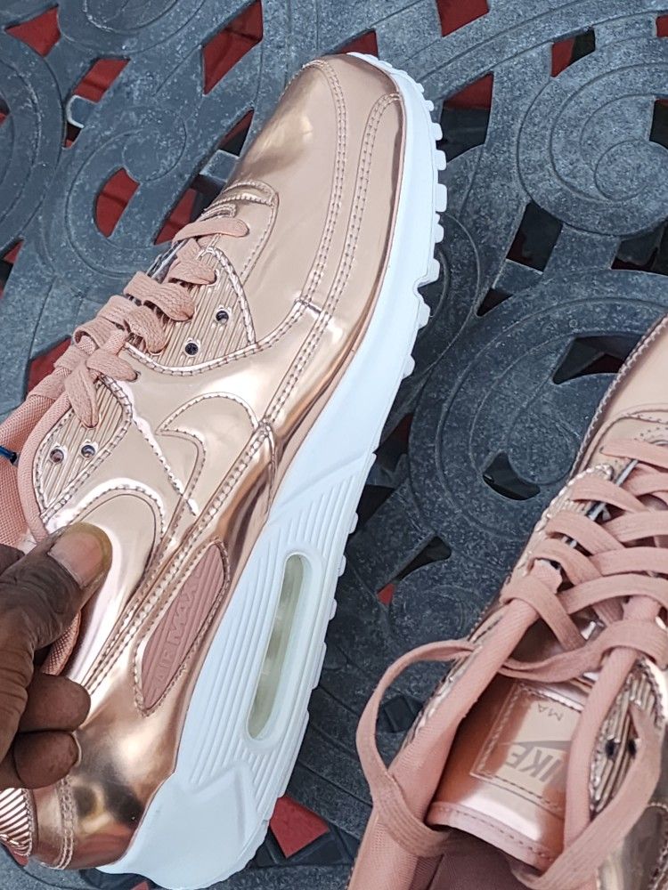 NIKE AIR MAX 90' METALLIC ROSE GOLD SHOE [CQ6639 600]