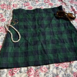Plaid Green Skirt