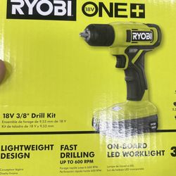 RYOBI ONE + 18v 3/8” Drill Kit 