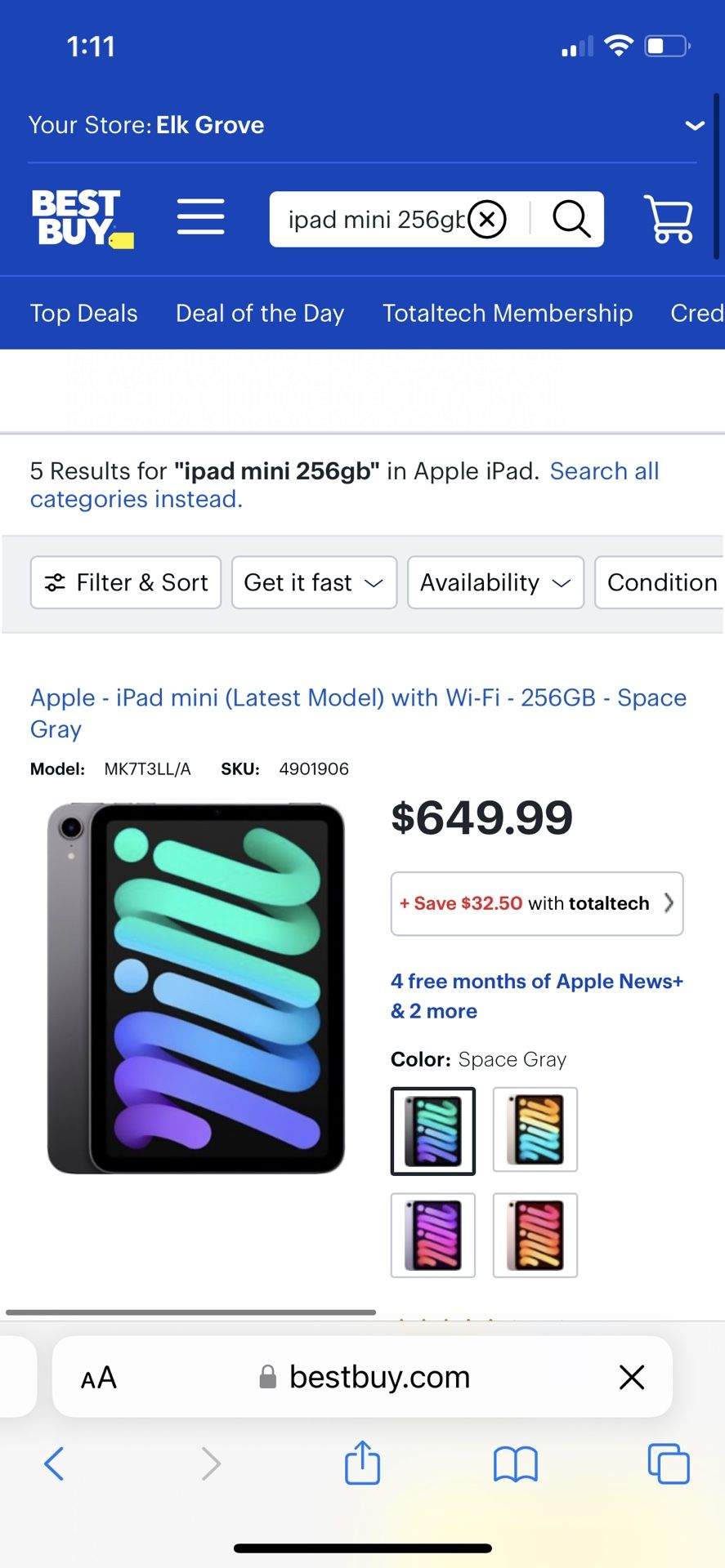 Apple - iPad mini (Latest Model) with Wi-Fi - 256GB - Space Gray