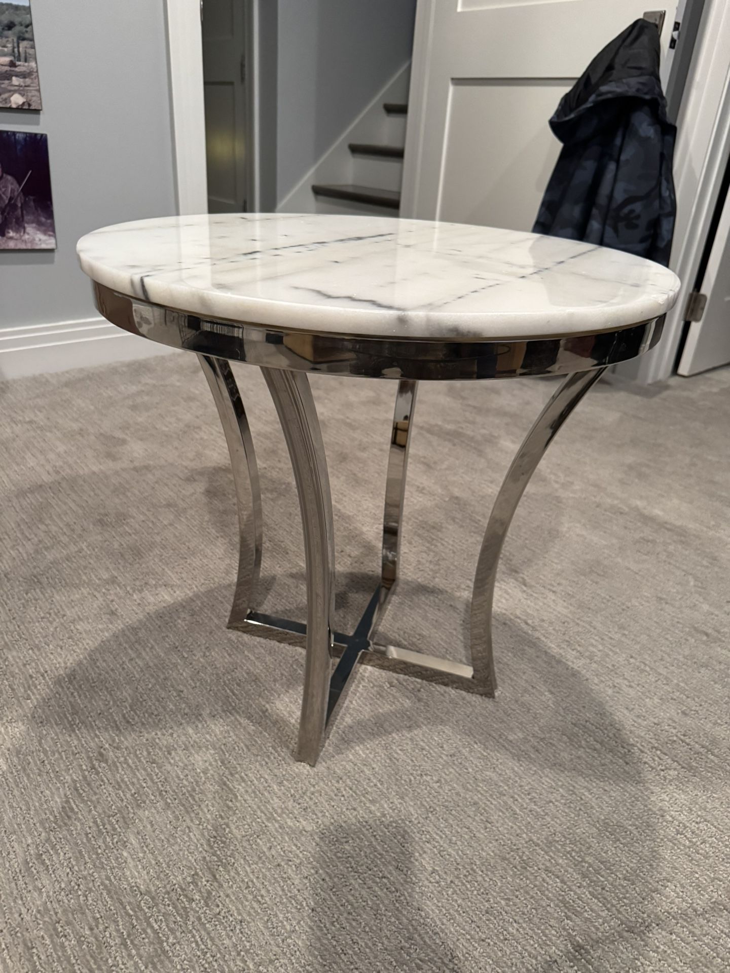White Marble Side Table