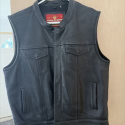Real Leather Motorcycle Vest XL Men’s 