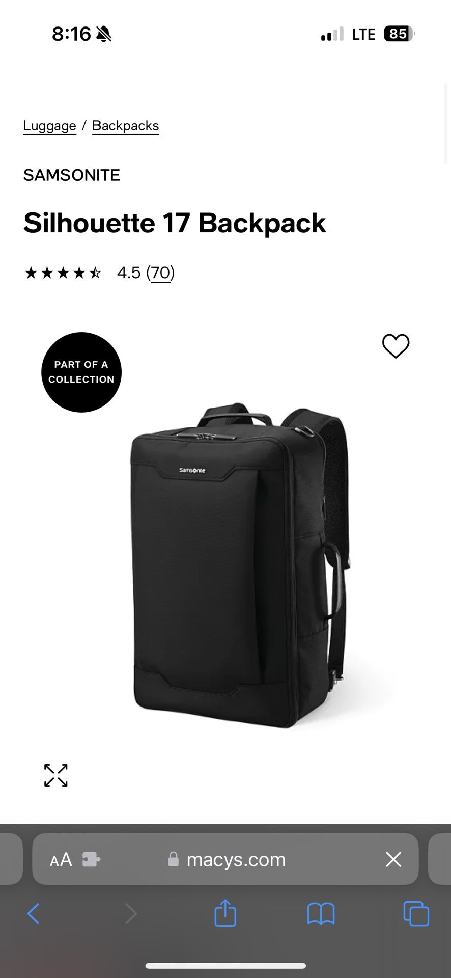 Luggage- Samsonite Travel Backpack 