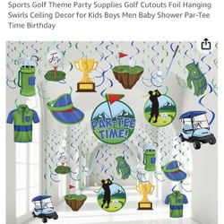 30 Pieces Golf Party Decorations Swirls