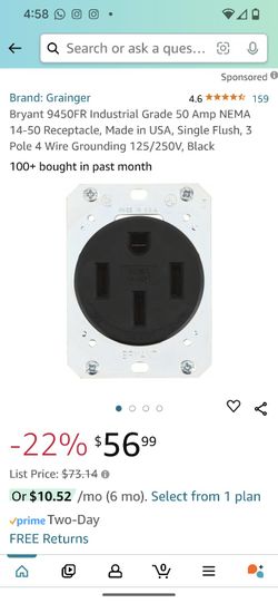 Bryant 50 Amp Receptacle 