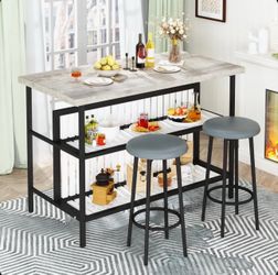 Bar with bar stools