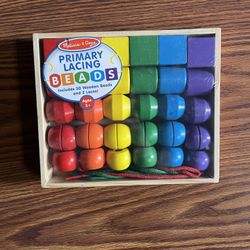 Melissa and Doug Primary Colors Wooden Beads New