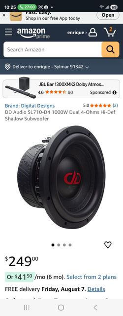 New 10 Inch or 12 inch dd audio subs 1000 rms each Dual 2 Ohm or 4