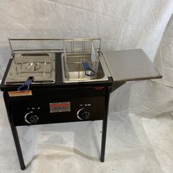Stainless steel 2 basket deep fryer