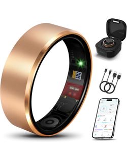 Smart Ring 2.0 for Women Men, Slim Scratch & Fingerprint Resistant Design, Advanced Chip Fitness Tracker, Sleep, Stress & Activity Monitoring, Waterpr