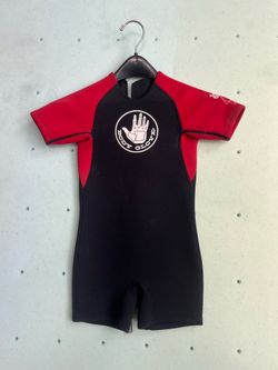 Body Glove Kids Shorty Wetsuit Size C3 Black/Red Back Zip Surf Swim