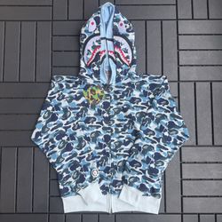 BAPE BLUE SHARK CAMO HOODIE