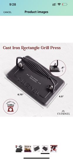 Cuisinel Cast Iron Grill Press