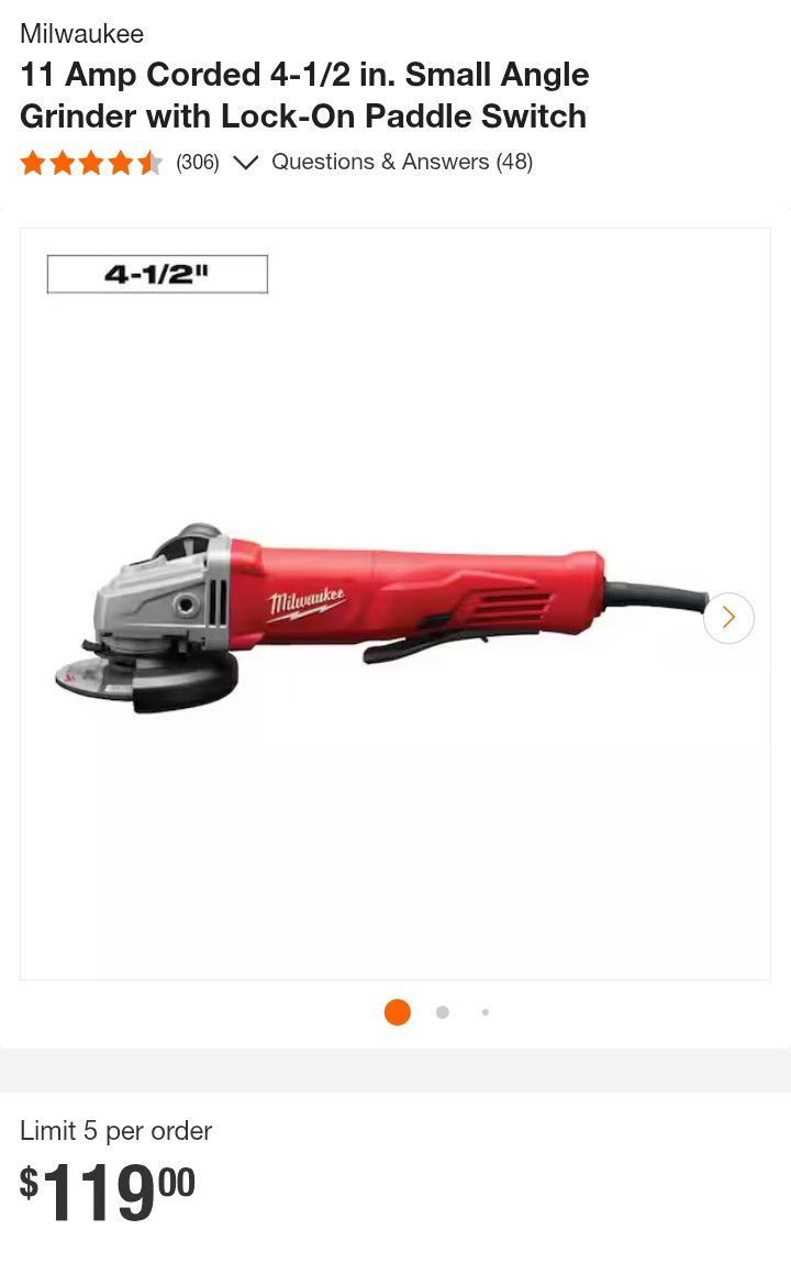 Milwaukee Grinder ( CORDED)