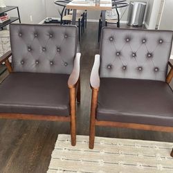 2 Leather Armchairs