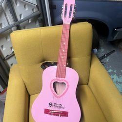 Pink Schoenhut Acoustic Guitar + Gig Bag (Great Condition)