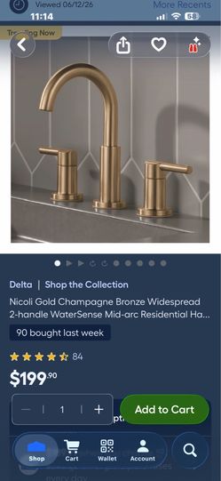 Delta Delta Nicoli Gold Champagne Bronze Widespread 2-handle WaterSense Bathroom Sink Faucet with Drain