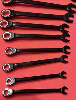 Proto JSCVF-8S 8-Piece BLK Combo Locking Flex-Head Ratcheting Wrench Set