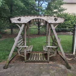 Wooden Two Seat Swing