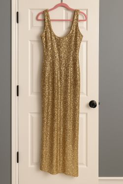 NWT - $250 OBO - High-end Nadine Merabi golden sequin gown - NWT