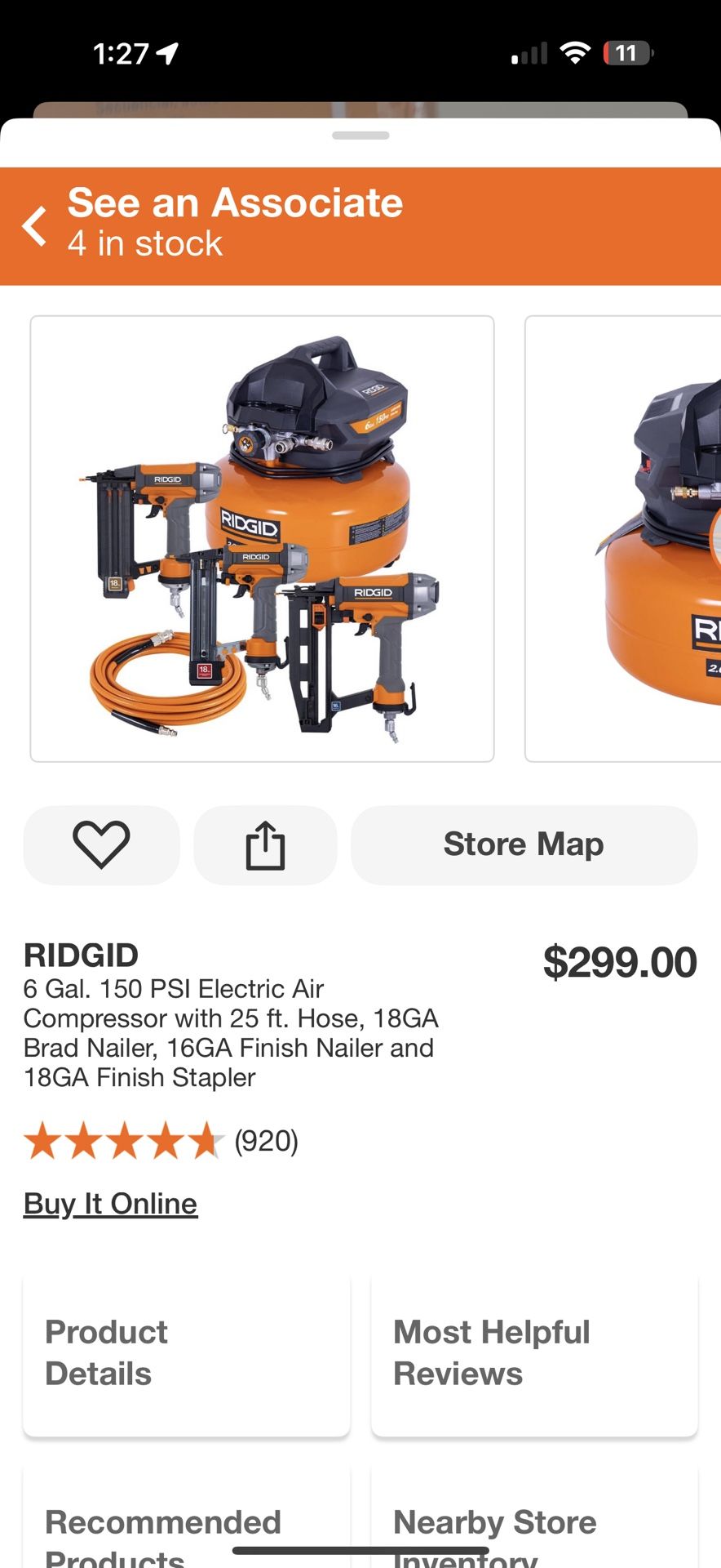 RIDGID 6 Gal. 150 PSI Electric Air Compressor