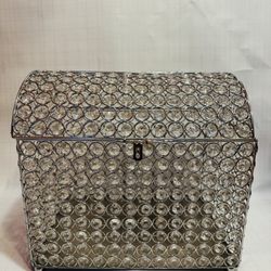 Quincenera Wedding Crystal style gift Card Money Box LARGE elegant treasure chest