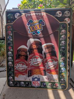 Miller Beer Super Bowl XXXI Metal Sign 1997