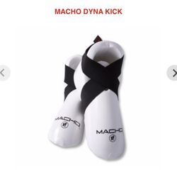 Macho Martial Arts Padded Kicking Shoes With Straps White  