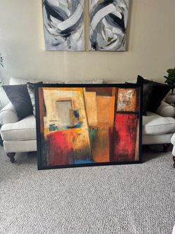 Large framed canvas painting