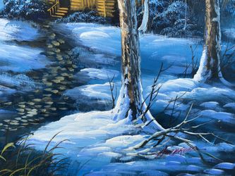 Winter Escape Duck painting