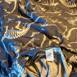 FUN Pottery Barn Kids Glow In The Dark DINOSAUR BONES DUVET COVER