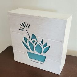 New Succulent/Lotus Wood Light Box