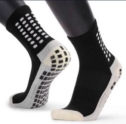 Black Anti-Slip Grip Athletic Socks
