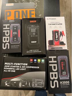 New Jump Pack/ Jump Starter/ Portable Air Compressor / power bank/ flashlight . Emergency kit