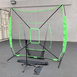 (NEW) $75 Baseball Softball (7x7’ Net & Ball Tee Set) Practice Hitting & Pitching Net w/ Carry Bag 